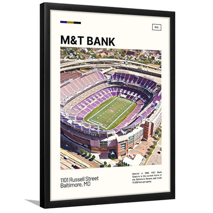 M&T Bank Stadium Print, Baltimore Ravens Stadium Art, Gifts for him, Sport Art, Framed Art Print Wall Decor