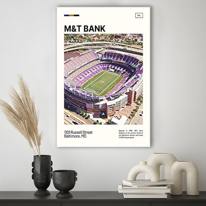 M&T Bank Stadium Print, Baltimore Ravens Stadium Canvas Art, Fan Gifts, Sport Art, Canvas Print Wall Art