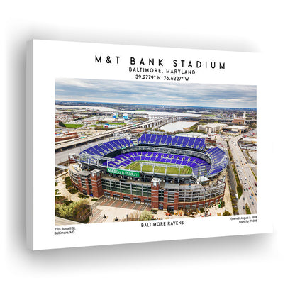 M&T Bank Stadium, Baltimore Ravens Football Stadium Wall Art Print, Canvas Print Wall Art, Man Cave Gift
