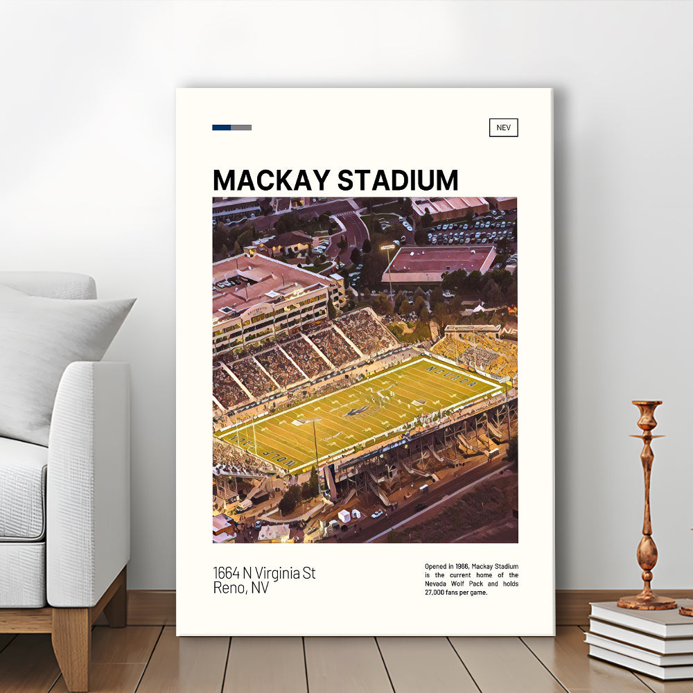 Mackay Stadium Print, Nevada Wolf Pack Stadium Canvas Art, Fan Gifts, Sport Art, Canvas Print Wall Art