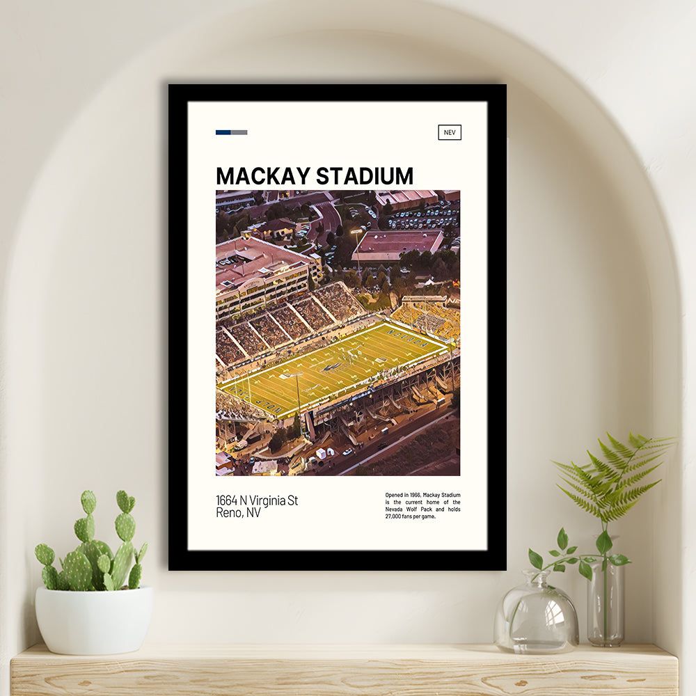 Mackay Stadium Print, Nevada Wolf Pack Stadium Art, Gifts for him, Sport Art, Framed Art Print Wall Decor