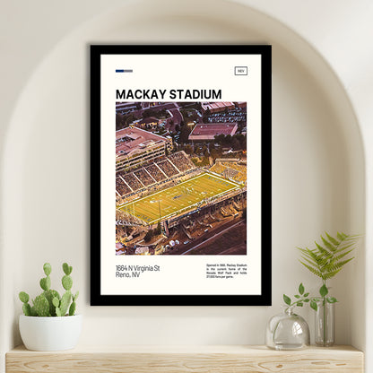 Mackay Stadium Print, Nevada Wolf Pack Stadium Art, Gifts for him, Sport Art, Framed Art Print Wall Decor