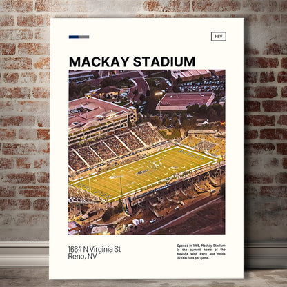 Mackay Stadium Print, Nevada Wolf Pack Stadium Canvas Art, Fan Gifts, Sport Art, Canvas Print Wall Art