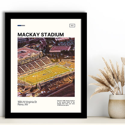 Mackay Stadium Print, Nevada Wolf Pack Stadium Art, Gifts for him, Sport Art, Framed Art Print Wall Decor