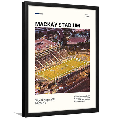 Mackay Stadium Print, Nevada Wolf Pack Stadium Art, Gifts for him, Sport Art, Framed Art Print Wall Decor