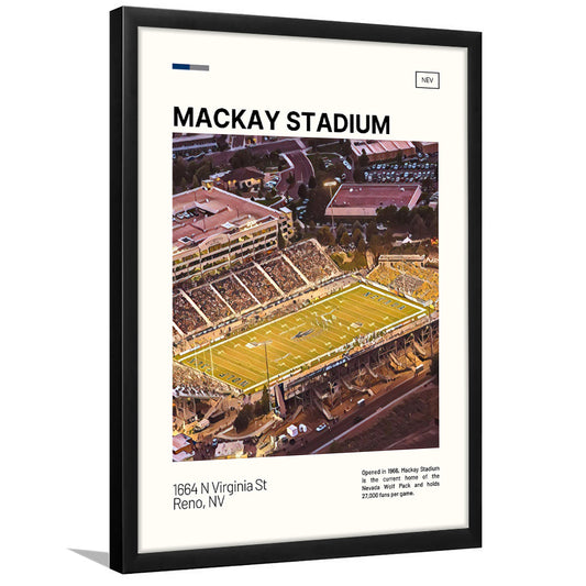 Mackay Stadium Print, Nevada Wolf Pack Stadium Art, Gifts for him, Sport Art, Framed Art Print Wall Decor