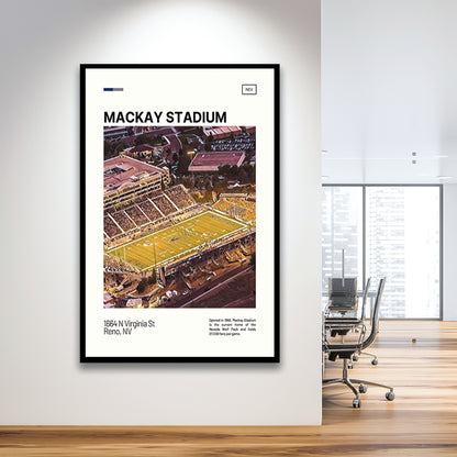Mackay Stadium Print, Nevada Wolf Pack Stadium Art, Gifts for him, Sport Art, Framed Art Print Wall Decor