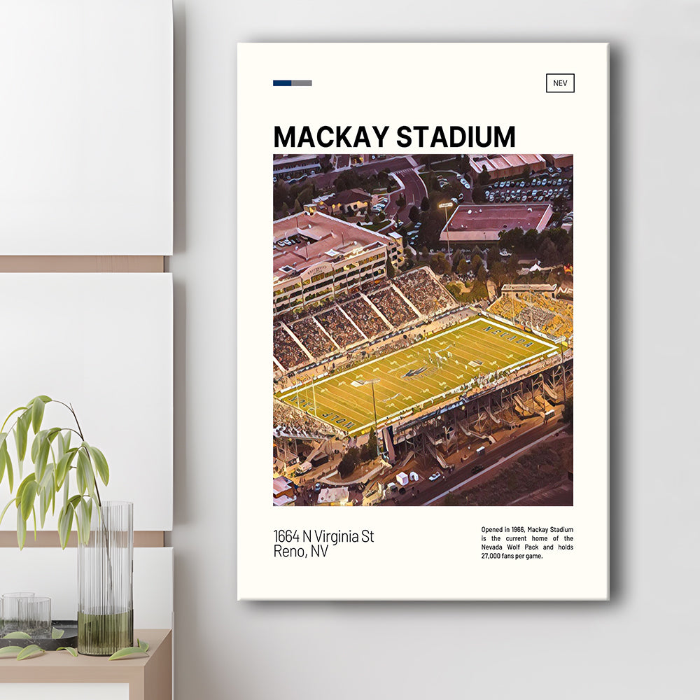 Mackay Stadium Print, Nevada Wolf Pack Stadium Canvas Art, Fan Gifts, Sport Art, Canvas Print Wall Art