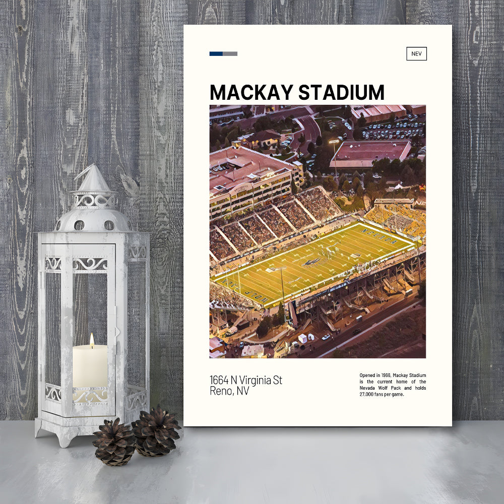 Mackay Stadium Print, Nevada Wolf Pack Stadium Canvas Art, Fan Gifts, Sport Art, Canvas Print Wall Art