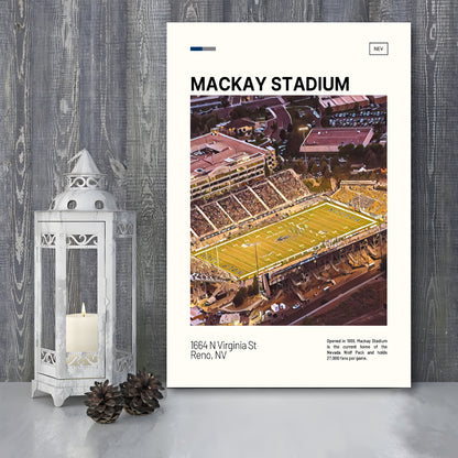 Mackay Stadium Print, Nevada Wolf Pack Stadium Canvas Art, Fan Gifts, Sport Art, Canvas Print Wall Art