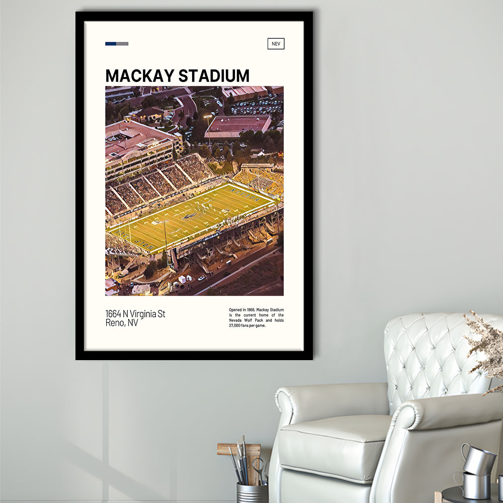 Mackay Stadium Print, Nevada Wolf Pack Stadium Art, Gifts for him, Sport Art, Framed Art Print Wall Decor