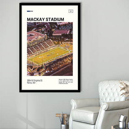Mackay Stadium Print, Nevada Wolf Pack Stadium Art, Gifts for him, Sport Art, Framed Art Print Wall Decor