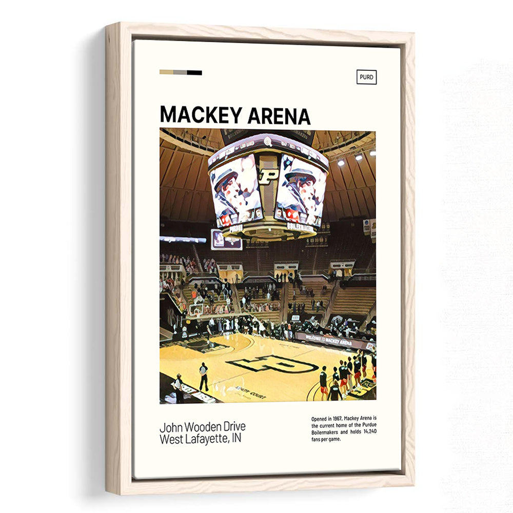 Mackey Arena Print, Purdue Boilermakers Bball Stadium Canvas Art, Man Cave Gift, Floating Framed Canvas Print Wall Art