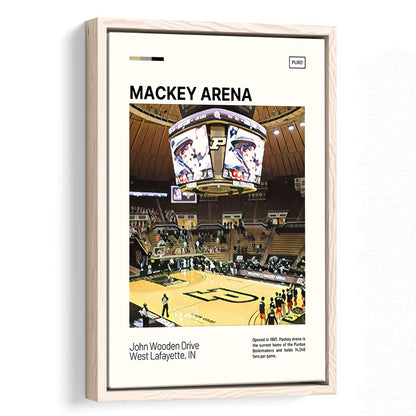 Mackey Arena Print, Purdue Boilermakers Bball Stadium Canvas Art, Man Cave Gift, Floating Framed Canvas Print Wall Art