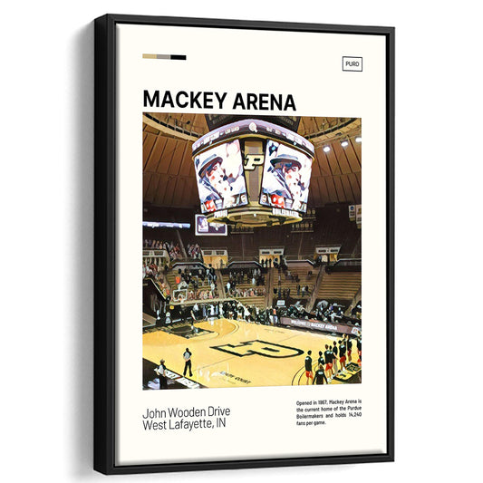 Mackey Arena Print, Purdue Boilermakers Bball Stadium Canvas Art, Man Cave Gift, Floating Framed Canvas Print Wall Art
