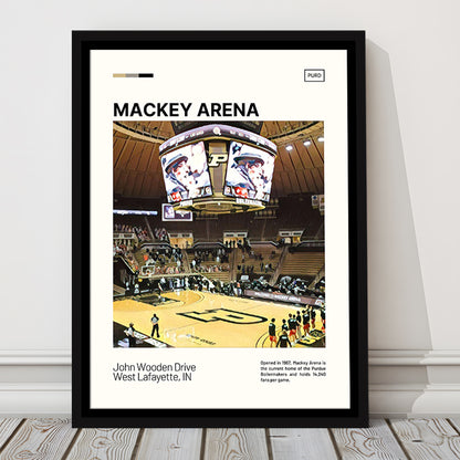 Mackey Arena Print, Purdue Boilermakers Bball Stadium Canvas Art, Man Cave Gift, Floating Framed Canvas Print Wall Art