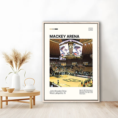 Mackey Arena Print, Purdue Boilermakers Bball Stadium Canvas Art, Man Cave Gift, Floating Framed Canvas Print Wall Art