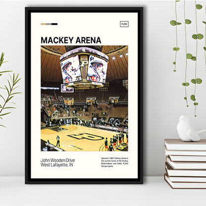 Mackey Arena Print, Purdue Boilermakers Bball Stadium Canvas Art, Man Cave Gift, Floating Framed Canvas Print Wall Art