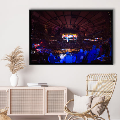 Madison Square Basketball Arena, Stadium Canvas, Sport Art, Framed Canvas Print Wall Art, Floating Frame