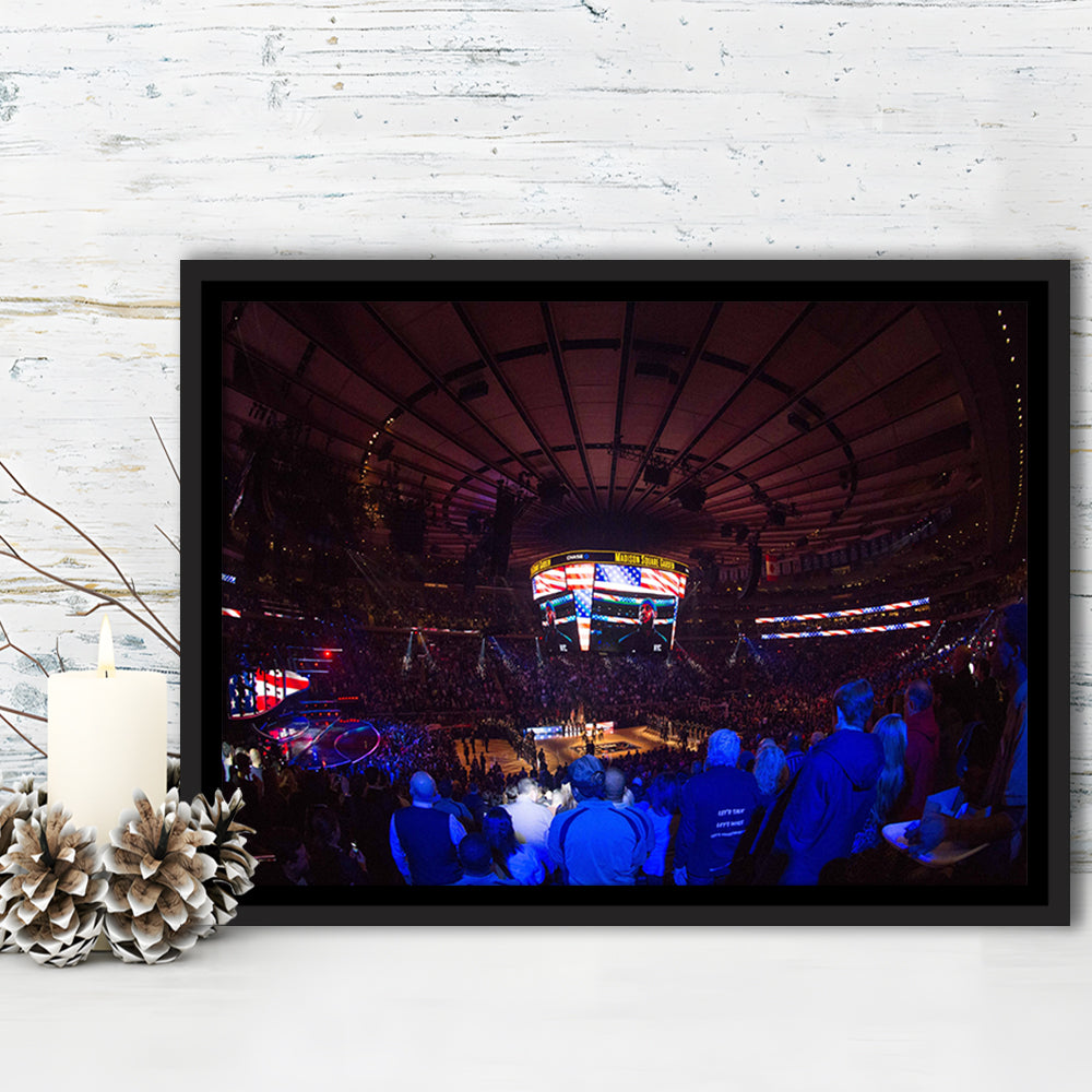 Madison Square Basketball Arena, Stadium Canvas, Sport Art, Framed Canvas Print Wall Art, Floating Frame