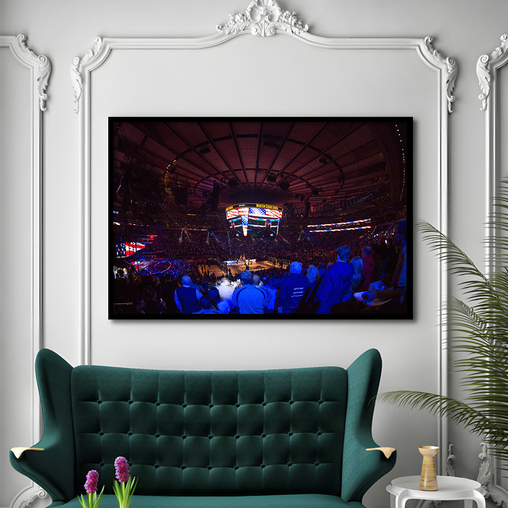 Madison Square Basketball Arena, Stadium Canvas, Sport Art, Gift for him, Framed Art Print Wall Decor, Picture Framed