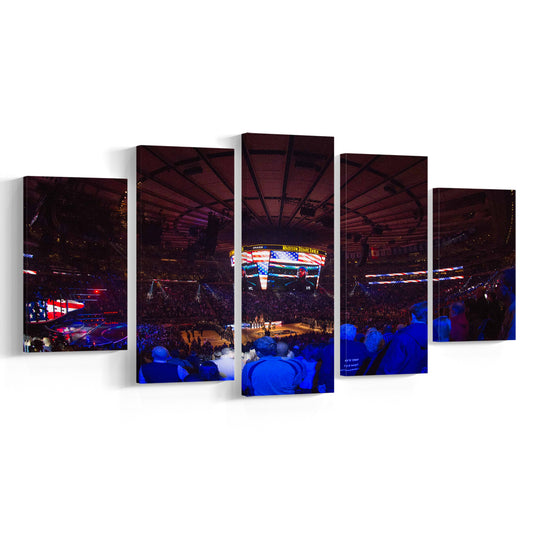 Madison Square Basketball Arena, Stadium Canvas, Sport Art, Gift for him, 5 Panel, Large Canvas, Canvas Print Wall Art