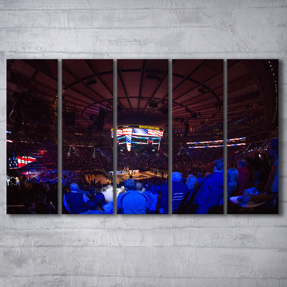 Madison Square Basketball Arena, Stadium Canvas, Sport Art, 5 Panel B, Extra Large Canvas, Canvas Print Wall Art