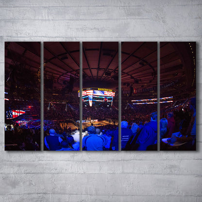 Madison Square Basketball Arena, Stadium Canvas, Sport Art, 5 Panel B, Extra Large Canvas, Canvas Print Wall Art