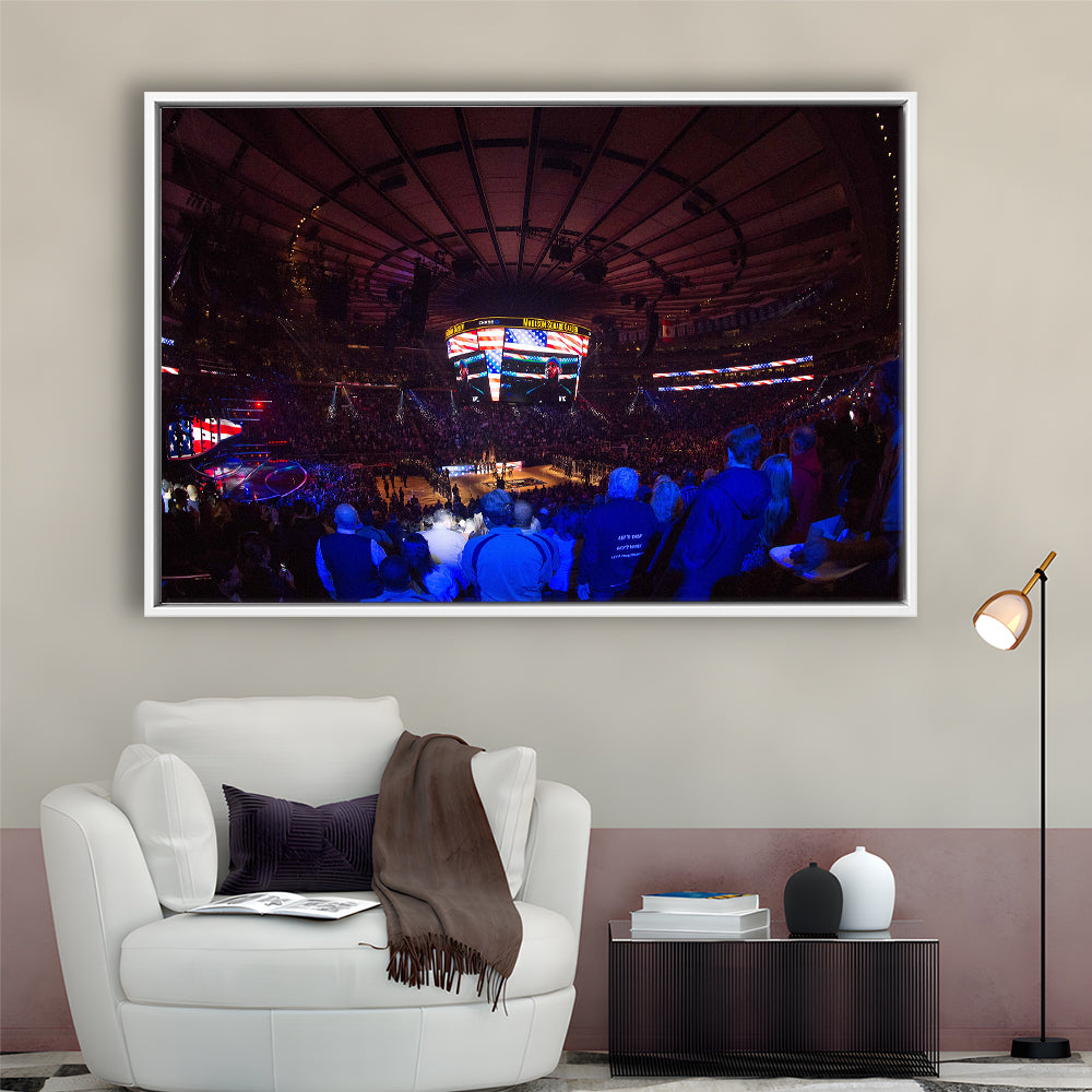 Madison Square Basketball Arena, Stadium Canvas, Sport Art, Framed Canvas Print Wall Art, Floating Frame
