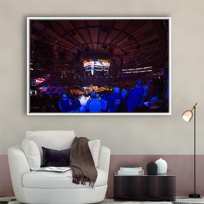 Madison Square Basketball Arena, Stadium Canvas, Sport Art, Framed Canvas Print Wall Art, Floating Frame