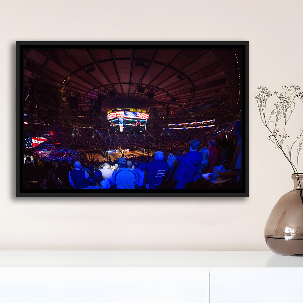 Madison Square Basketball Arena, Stadium Canvas, Sport Art, Framed Canvas Print Wall Art, Floating Frame