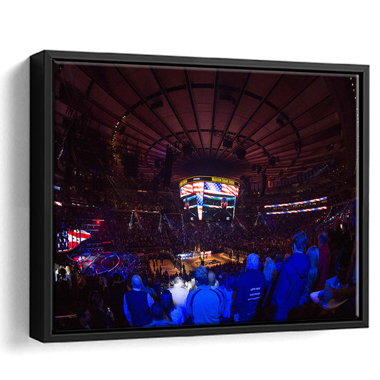Madison Square Basketball Arena, Stadium Canvas, Sport Art, Framed Canvas Print Wall Art, Floating Frame