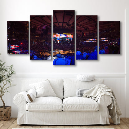 Madison Square Basketball Arena, Stadium Canvas, Sport Art, Gift for him, 5 Panel, Large Canvas, Canvas Print Wall Art