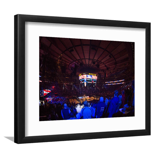 Madison Square Basketball Arena, Stadium Canvas, Sport Art, Gift for him, White Border Framed Art Print Wall Decor