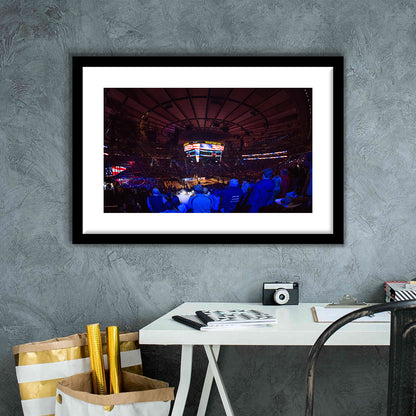 Madison Square Basketball Arena, Stadium Canvas, Sport Art, Gift for him, White Border Framed Art Print Wall Decor
