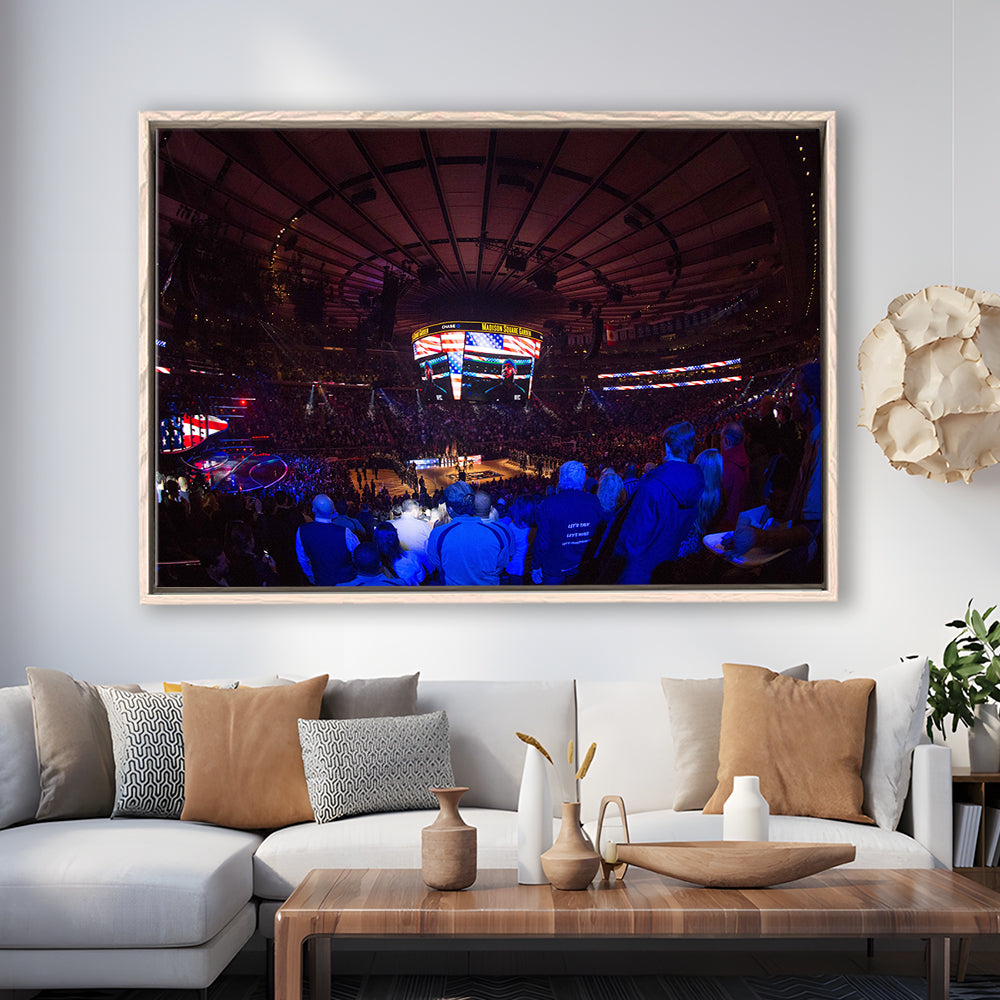 Madison Square Basketball Arena, Stadium Canvas, Sport Art, Framed Canvas Print Wall Art, Floating Frame
