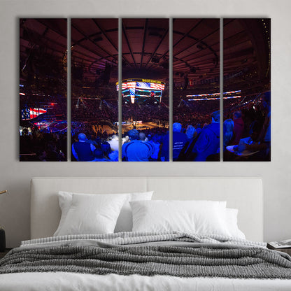 Madison Square Basketball Arena, Stadium Canvas, Sport Art, 5 Panel B, Extra Large Canvas, Canvas Print Wall Art