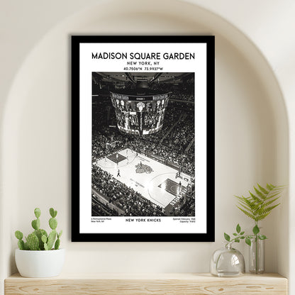 Madison Square Garden Stadium Black And White, New York Basketball Stadium Wall Art, Framed Art Prints Wall Decor