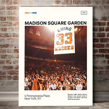 Madison Square Garden Print, NY Knicks Stadium Canvas Art100, Fan Gifts, Sport Art, Canvas Print Wall Art