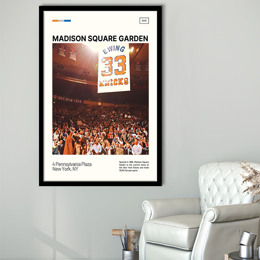 Madison Square Garden Print, NY Knicks Stadium Art100, Gifts for him, Sport Art, Framed Art Print Wall Decor