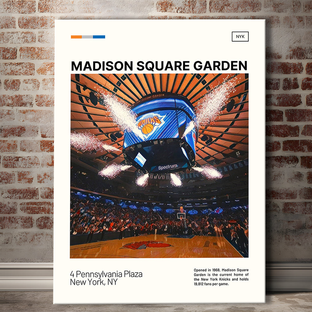 Madison Square Garden Print, NY Knicks Stadium Canvas Art, Fan Gifts, Sport Art, Canvas Print Wall Art