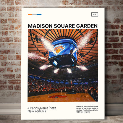 Madison Square Garden Print, NY Knicks Stadium Canvas Art, Fan Gifts, Sport Art, Canvas Print Wall Art