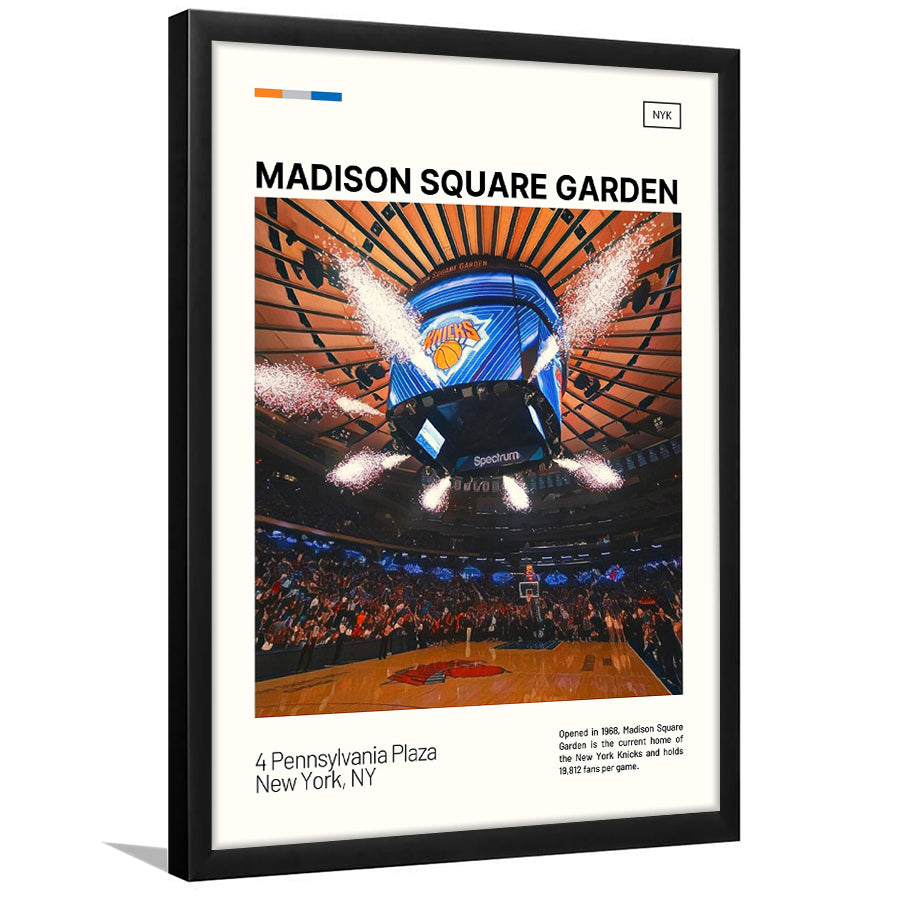 Madison Square Garden Print, NY Knicks Stadium Art, Gifts for him, Sport Art, Framed Art Print Wall Decor