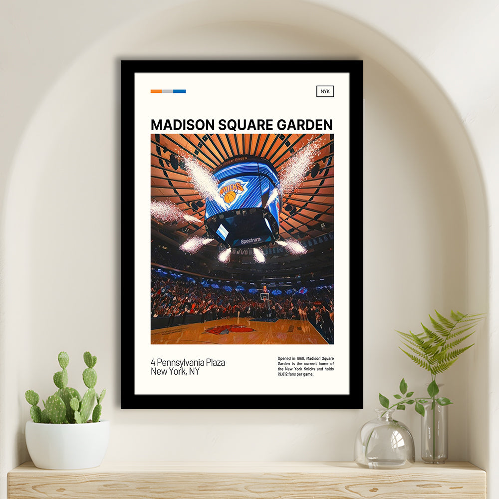Madison Square Garden Print, NY Knicks Stadium Art, Gifts for him, Sport Art, Framed Art Print Wall Decor