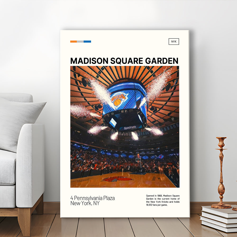 Madison Square Garden Print, NY Knicks Stadium Canvas Art, Fan Gifts, Sport Art, Canvas Print Wall Art