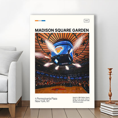 Madison Square Garden Print, NY Knicks Stadium Canvas Art, Fan Gifts, Sport Art, Canvas Print Wall Art