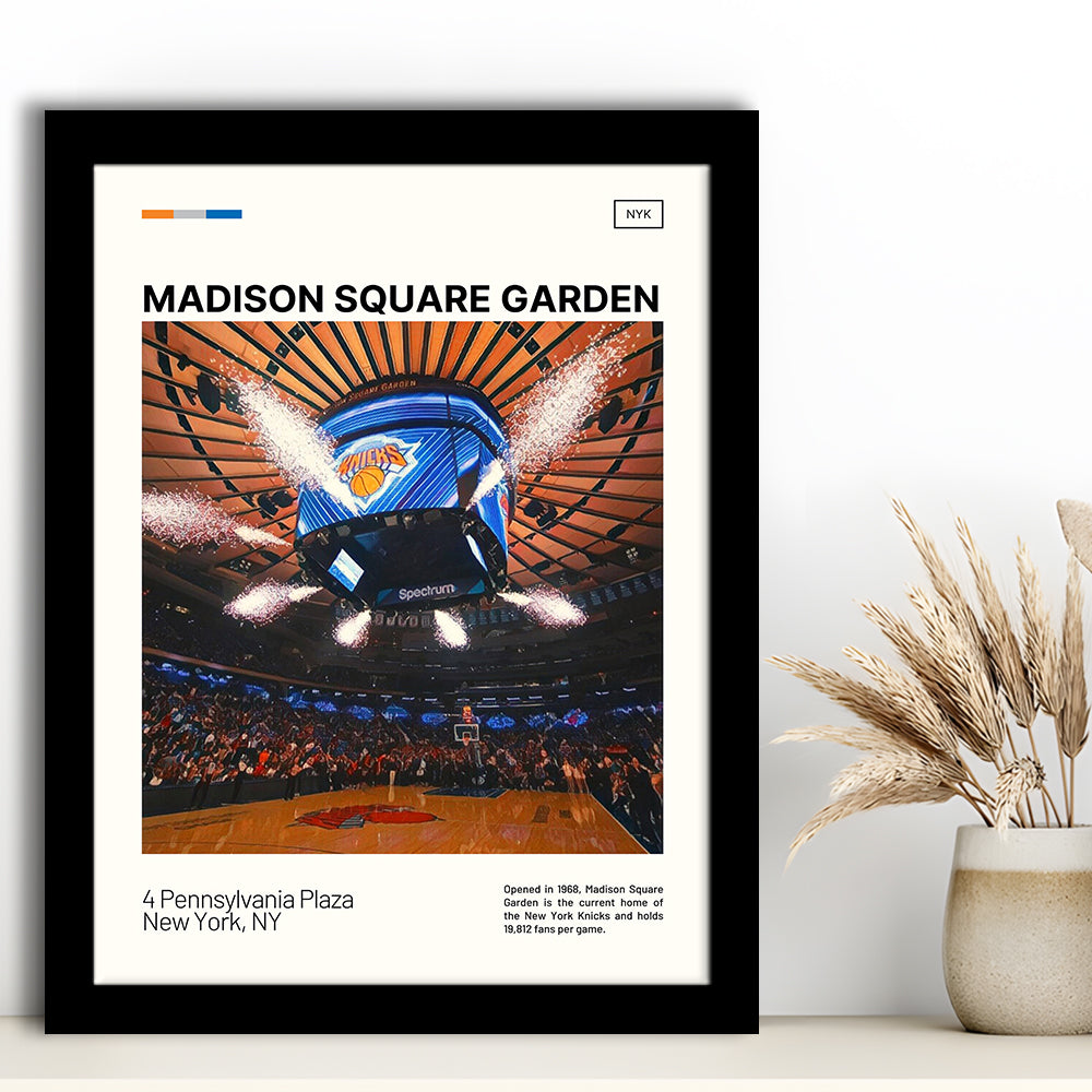 Madison Square Garden Print, NY Knicks Stadium Art, Gifts for him, Sport Art, Framed Art Print Wall Decor