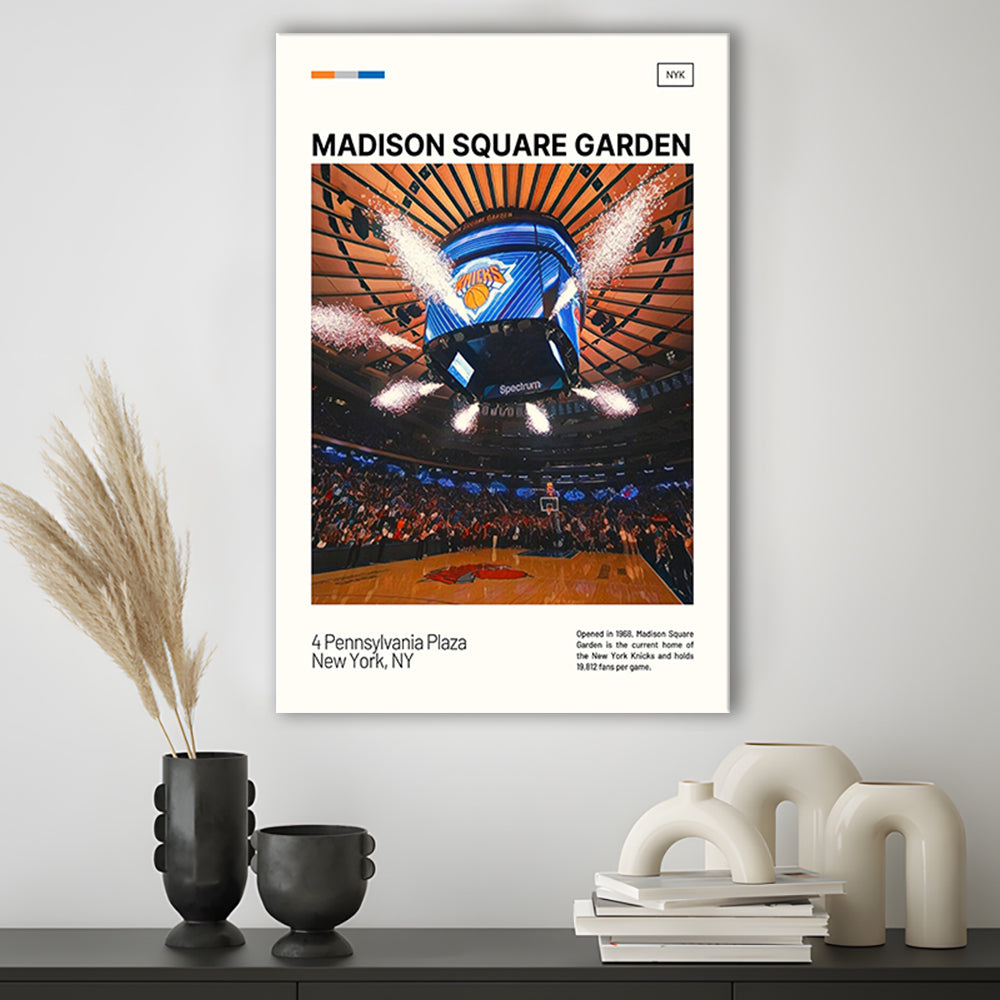Madison Square Garden Print, NY Knicks Stadium Canvas Art, Fan Gifts, Sport Art, Canvas Print Wall Art