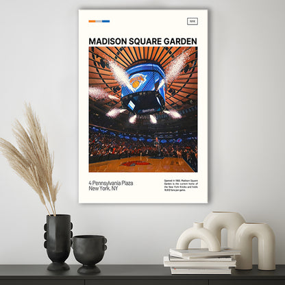 Madison Square Garden Print, NY Knicks Stadium Canvas Art, Fan Gifts, Sport Art, Canvas Print Wall Art