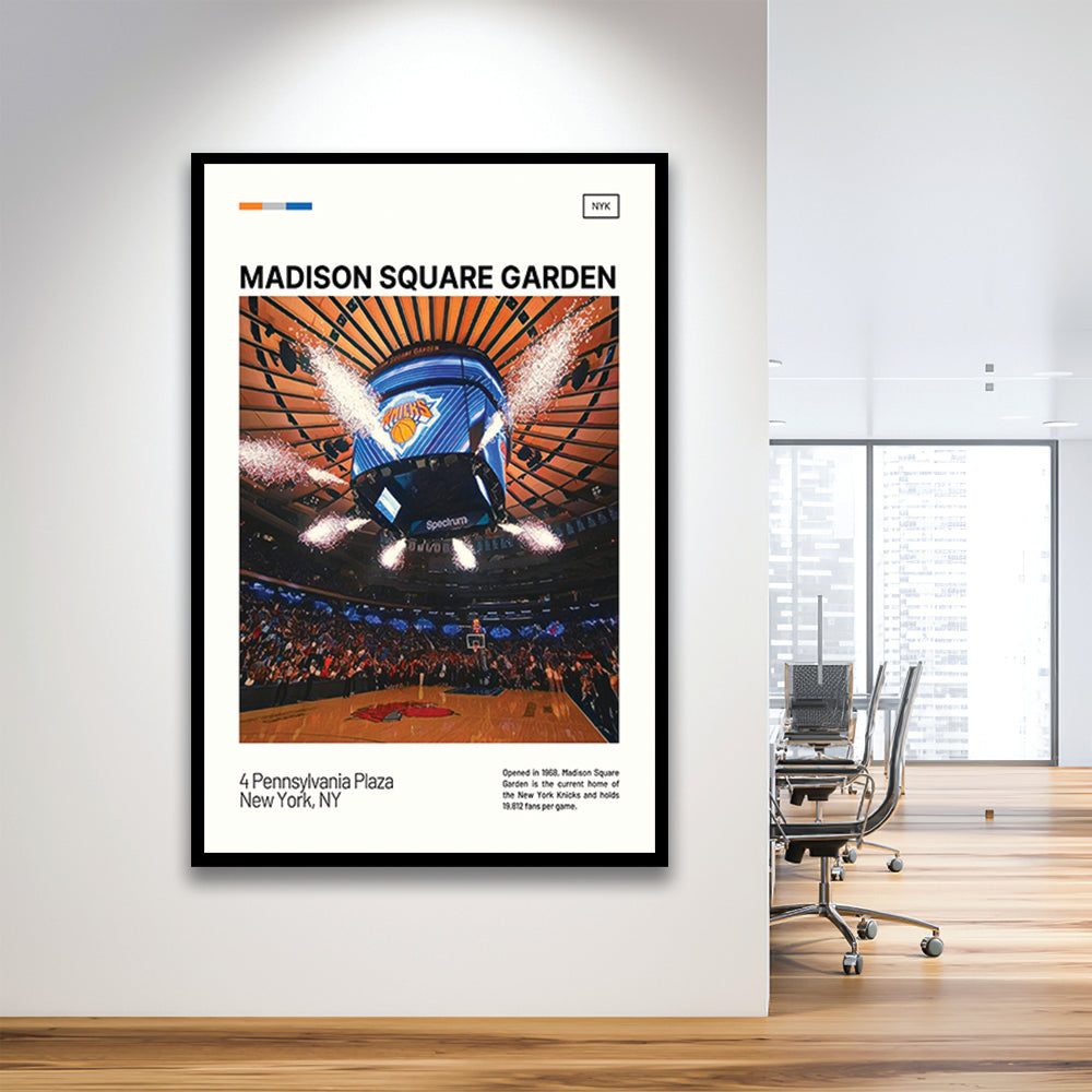 Madison Square Garden Print, NY Knicks Stadium Art, Gifts for him, Sport Art, Framed Art Print Wall Decor